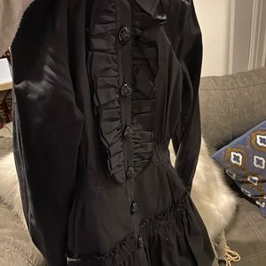 Black Buttoned Trench Coat